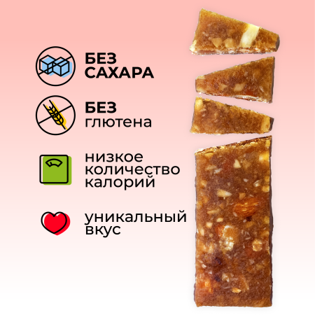 Батончик-десерт фруктово-ореховый без сахара "Манго-кокос" PRO Dessert 30г. (5шт)